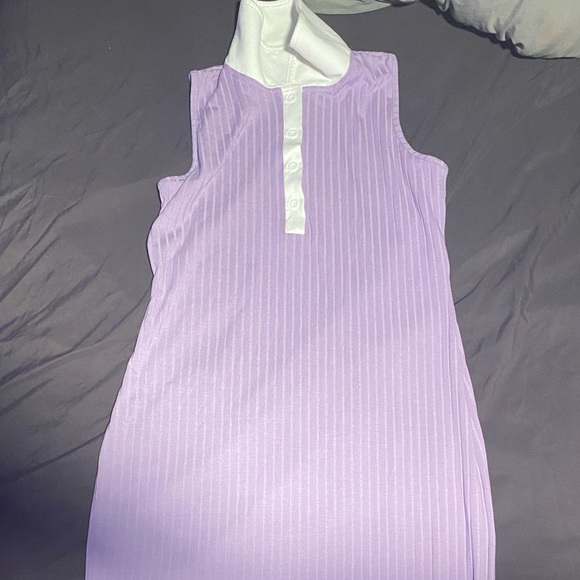 Sleeveless Lilac Purple Rib-Knit dress. - Picture 1 of 2